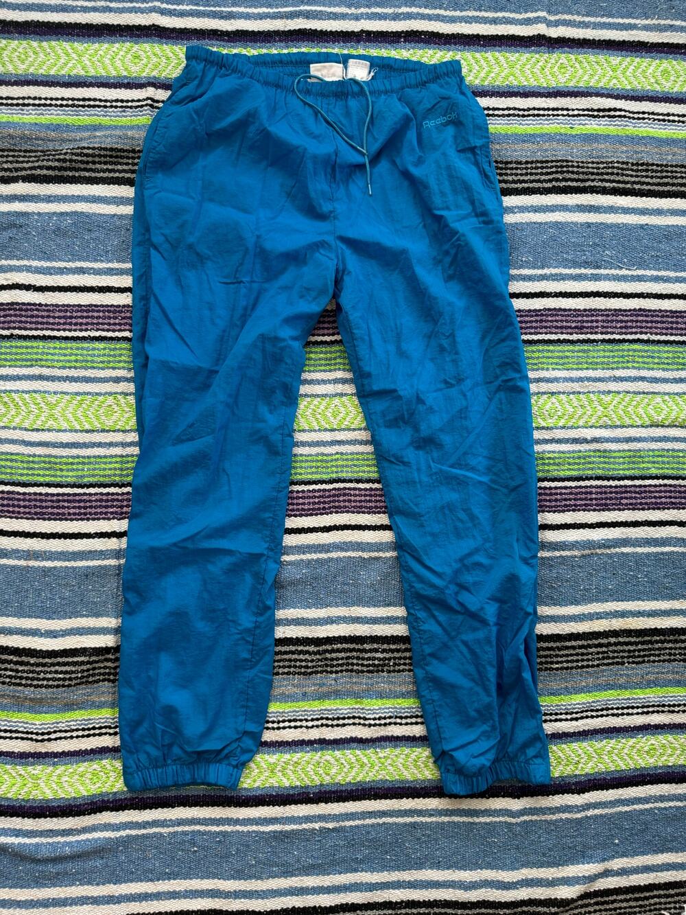 Vintage Reebok 90s Windbreaker Pants Blue L